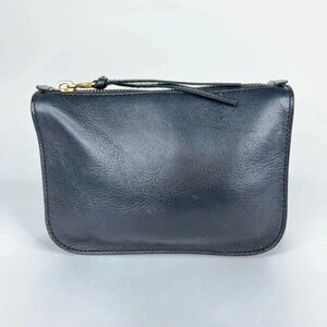 Madewell Simple Pouch Belt Bag Black Leather Neutral Adjustable Strap Small